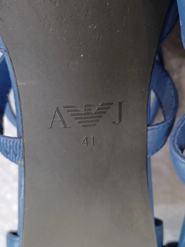 Stijlvolle Armani Jeans Leren Sandalen - Blu Prussia - foto 11