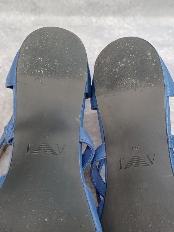 Stijlvolle Armani Jeans Leren Sandalen - Blu Prussia - foto 10