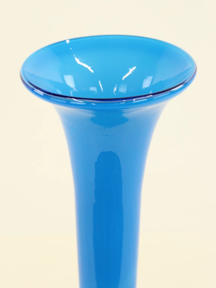 Vintage Italiaanse Empoli glazen vaas met Hobnail patroon 1960-1965 in Muranostijl - foto 6