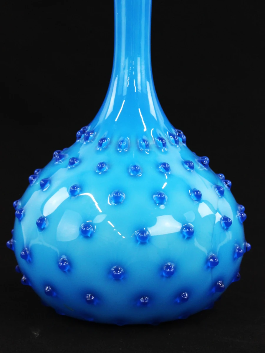 Vintage Italiaanse Empoli glazen vaas met Hobnail patroon 1960-1965 in Muranostijl - foto 8