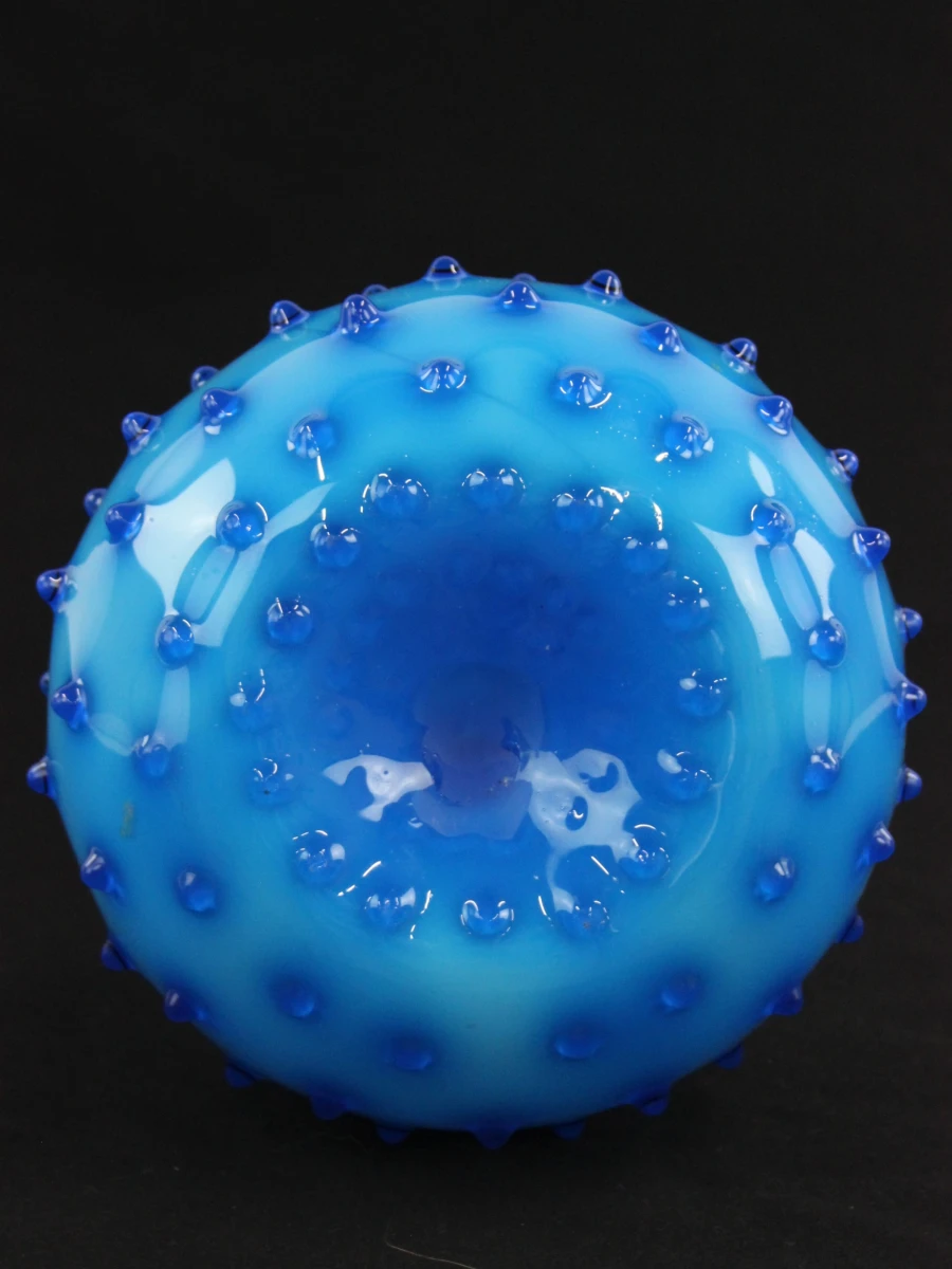 Vintage Italiaanse Empoli glazen vaas met Hobnail patroon 1960-1965 in Muranostijl - foto 9
