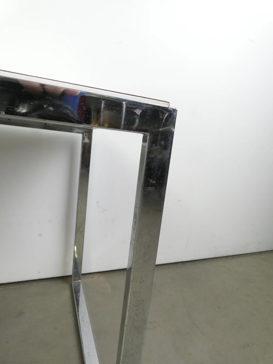 Set van 3 witte nesttafels met chromen frame