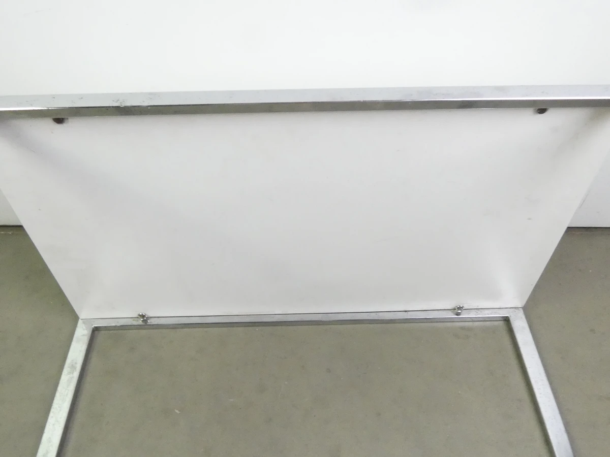 Set van 3 witte nesttafels met chromen frame