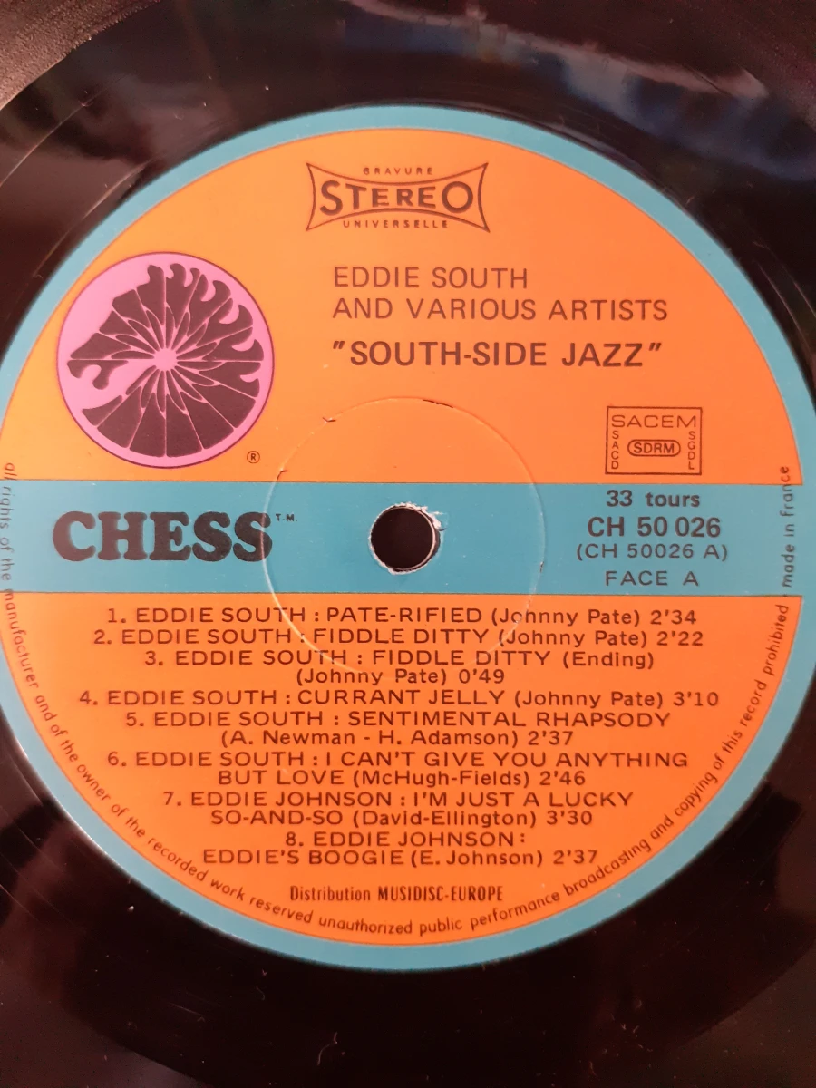 Vinyl: Eddie South - South Side Jazz - foto 3