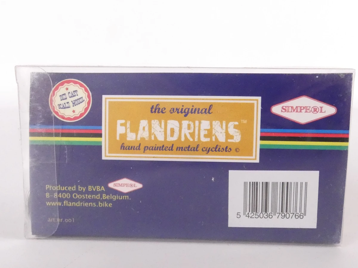 Set van metalen Flandriens wielrenners in doos