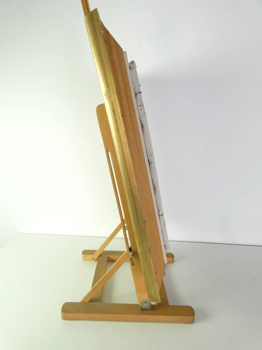 Olieverfschilderij kind met slaapmuts in houten lijst