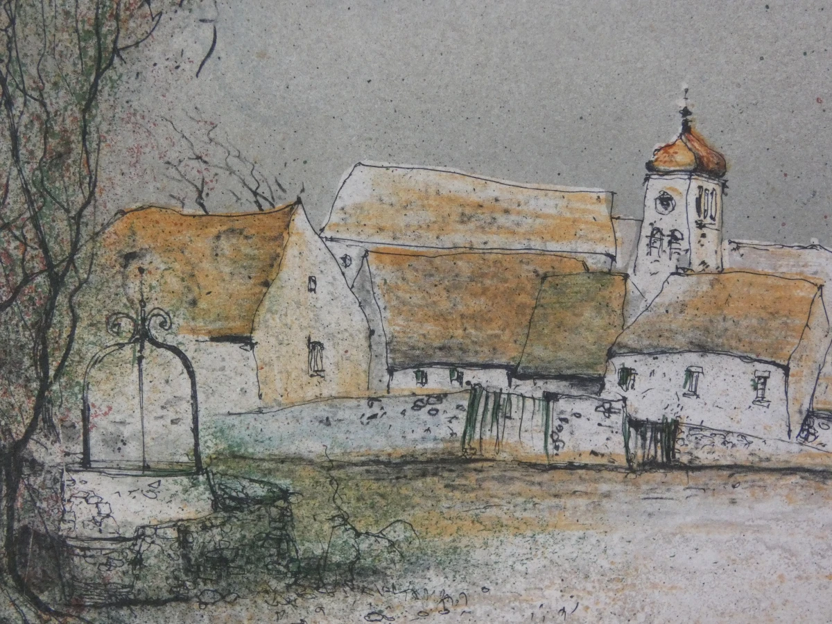 Vintage kleurenlitho - Gesigneerd Lancel