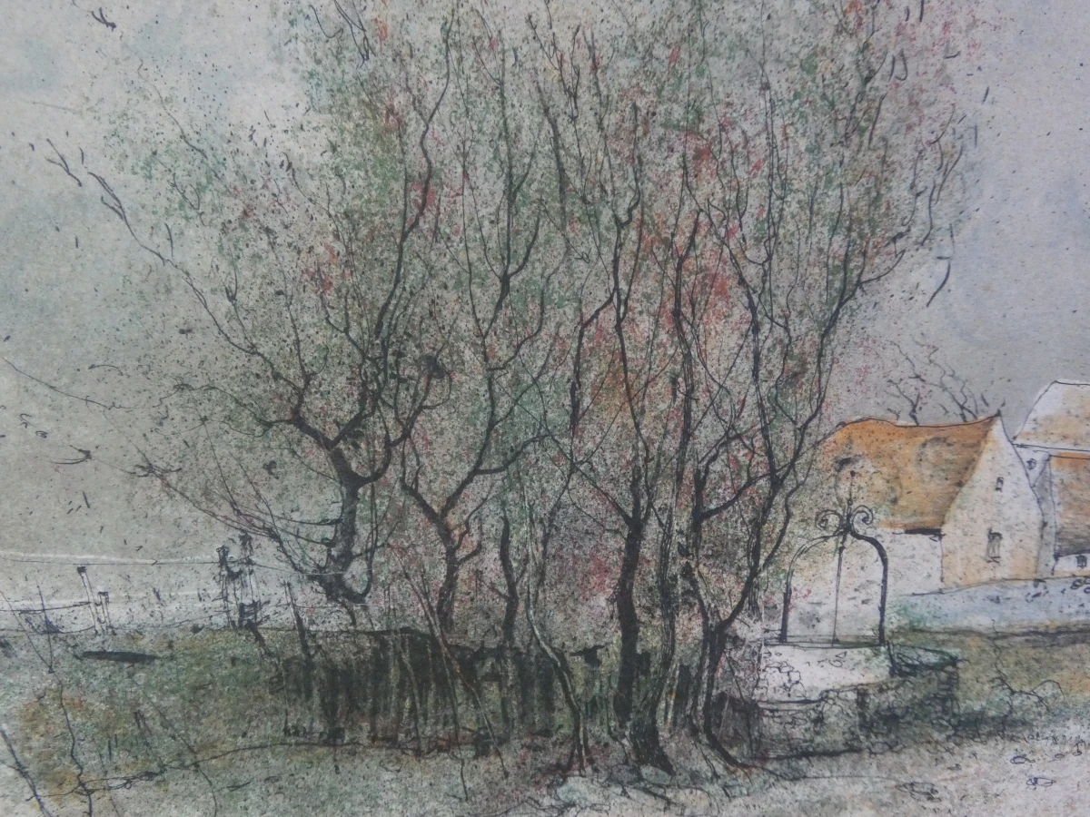 Vintage kleurenlitho - Gesigneerd Lancel