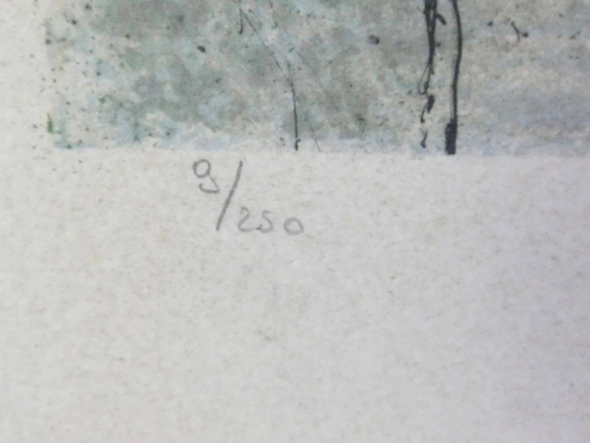 Vintage kleurenlitho - Gesigneerd Lancel