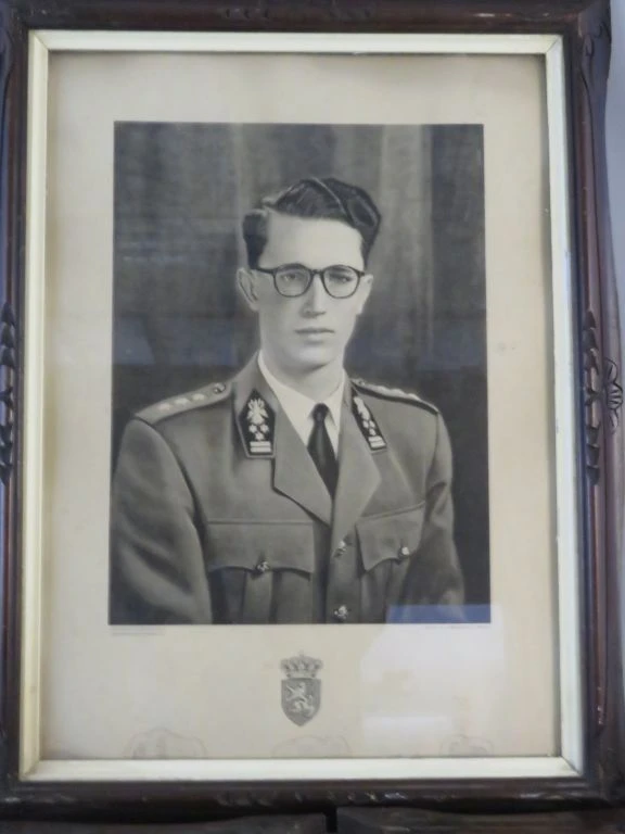 Set van 3 vintage ingelijste portretfoto's van Boudewijn en Fabiola