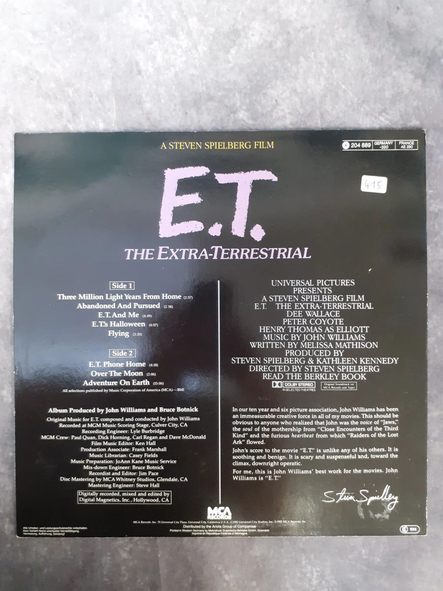 Vinyl: John Williams - E.T. The Extra-Terrestrial (Original Soundtrack) - foto 2