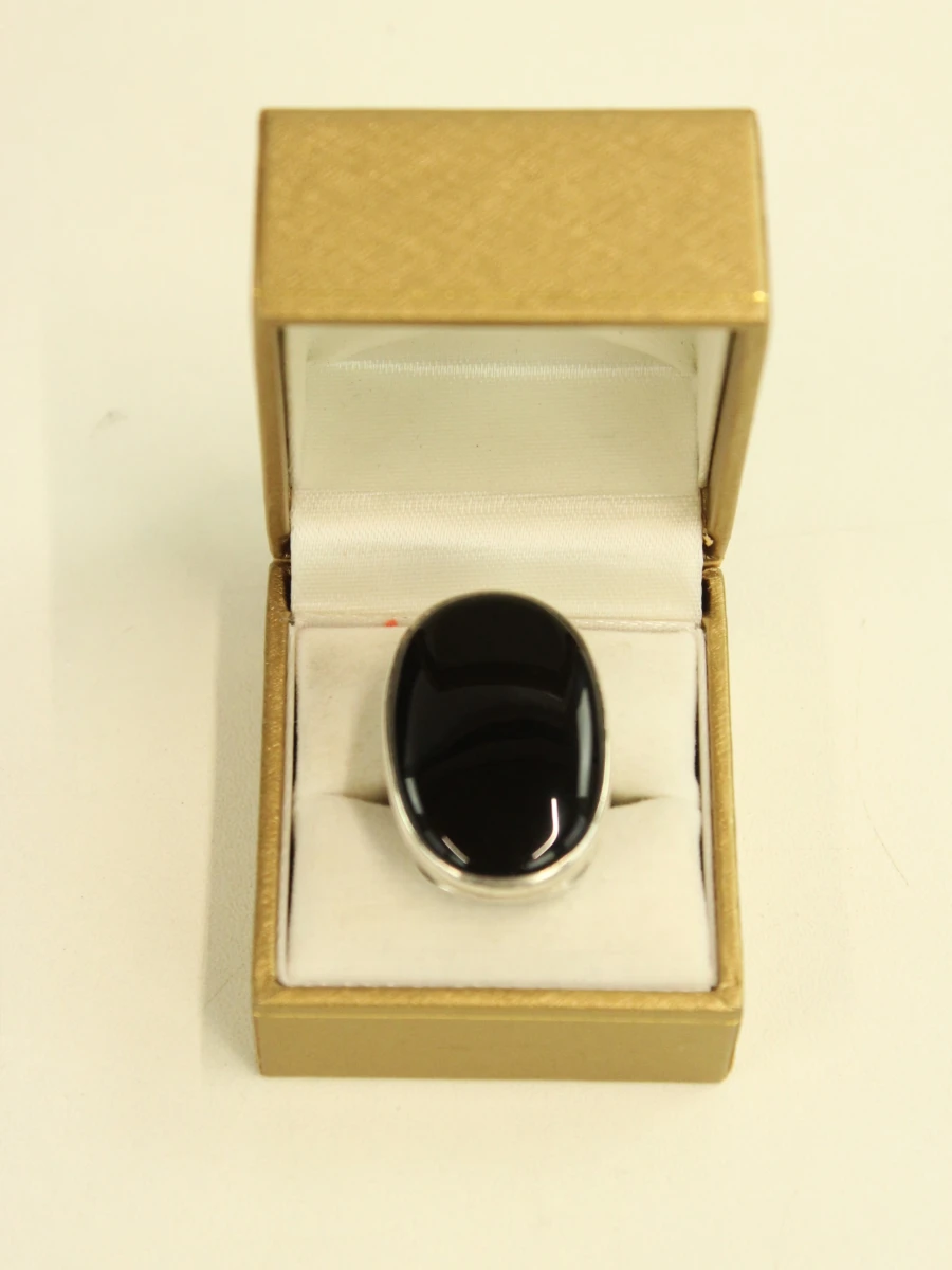 Sterling zilveren ring met zwarte cabochon - foto 4
