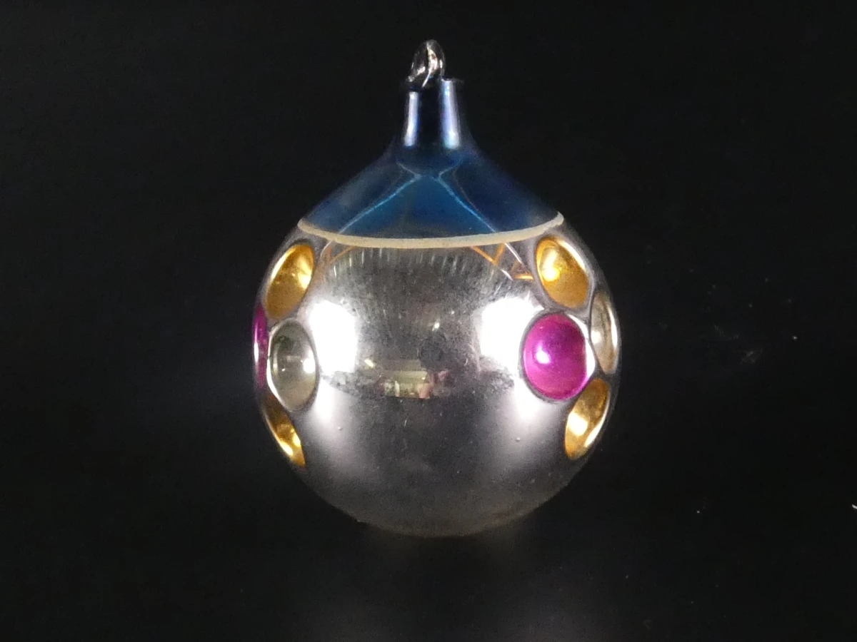 4 vintage ajeko kerstballen van glas - foto 8