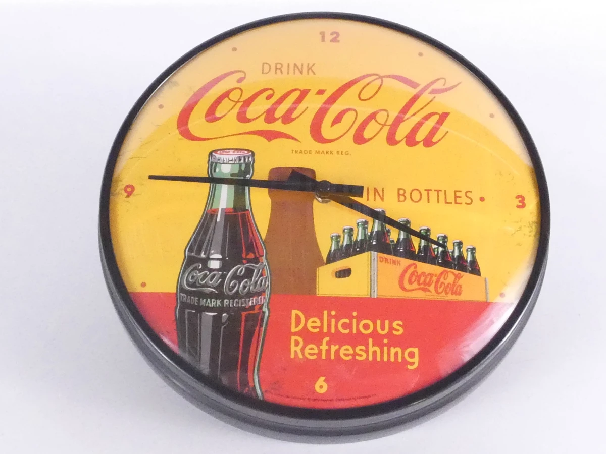 Vintage Coca-Cola wandklok en dienblad set