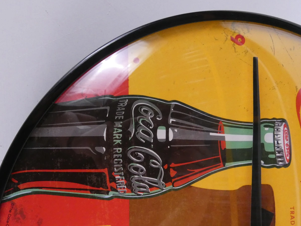 Vintage Coca-Cola wandklok en dienblad set