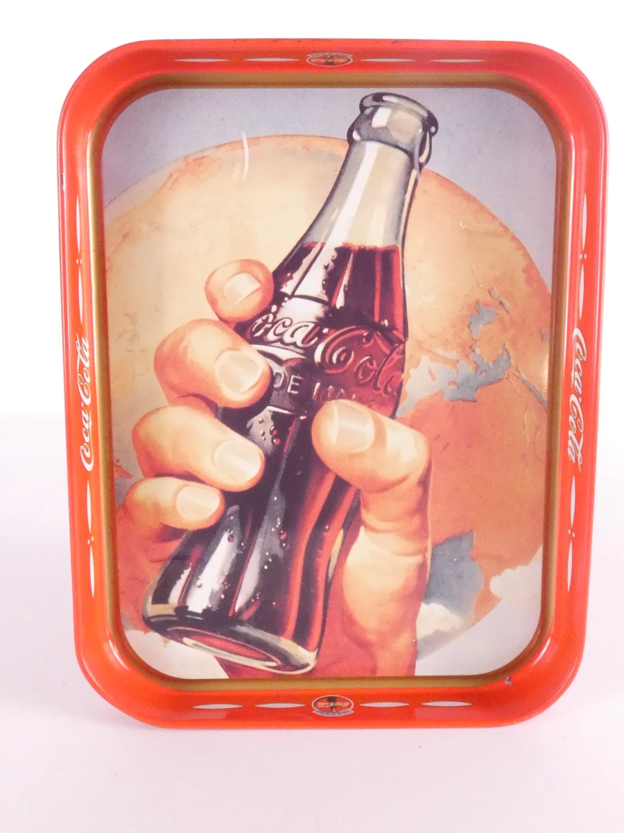 Vintage Coca-Cola wandklok en dienblad set