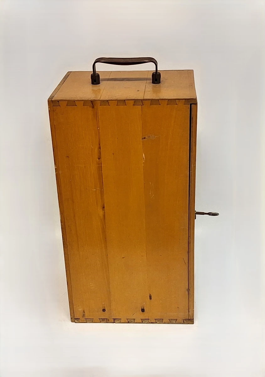 Oude microscoop met houten opbergkist - foto 7
