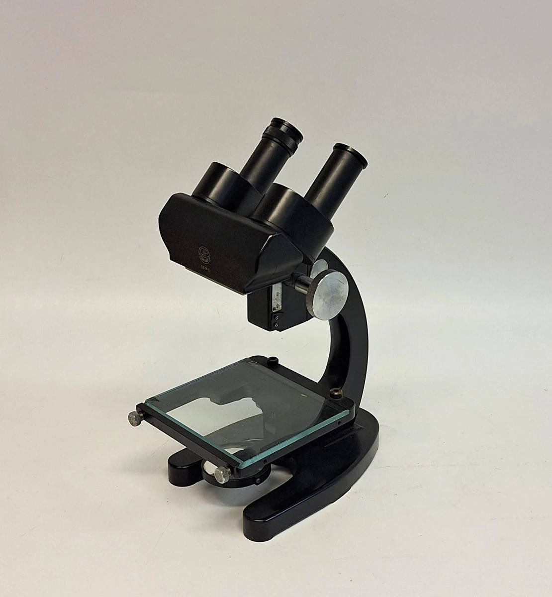 Oude microscoop met houten opbergkist - foto 8