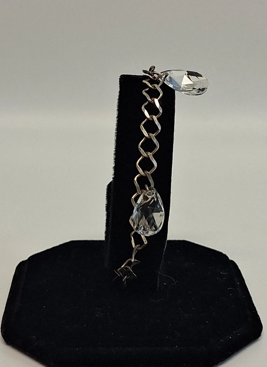 Zilveren armband met kristalhangertjes - foto 2