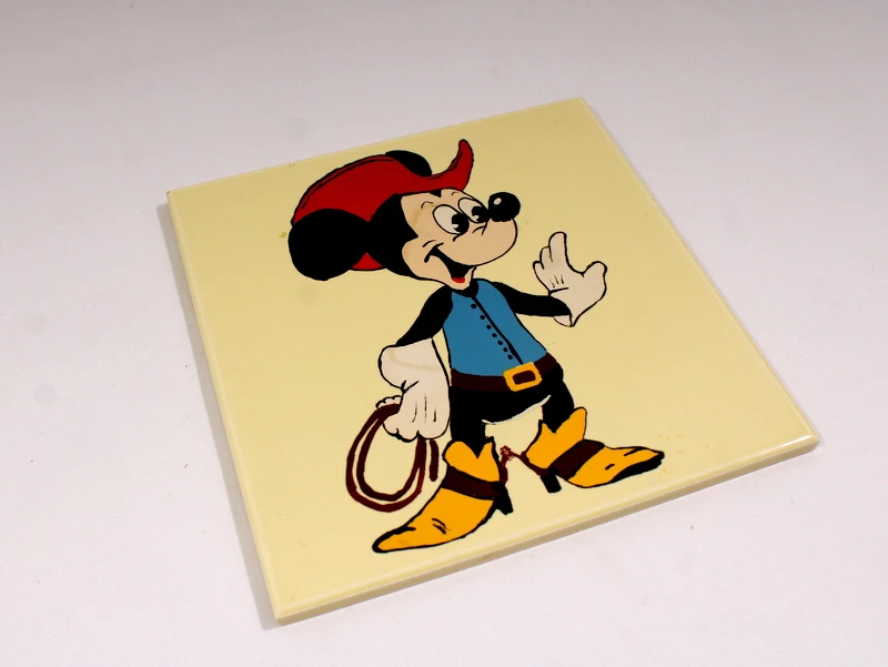Vintage Mickey Mouse Cowboy wandtegel, België