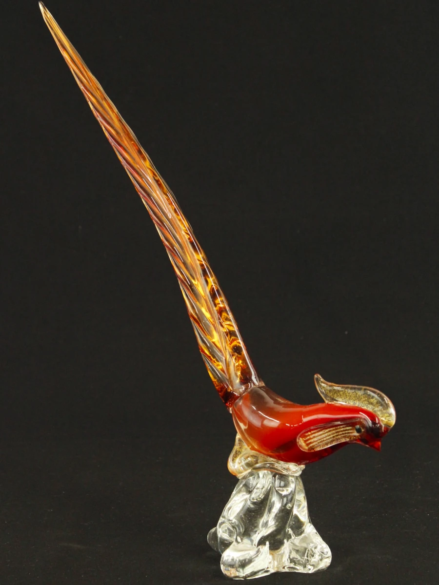 Vintage glazen Rooster/hanenfiguur in Muranostijl - foto 5