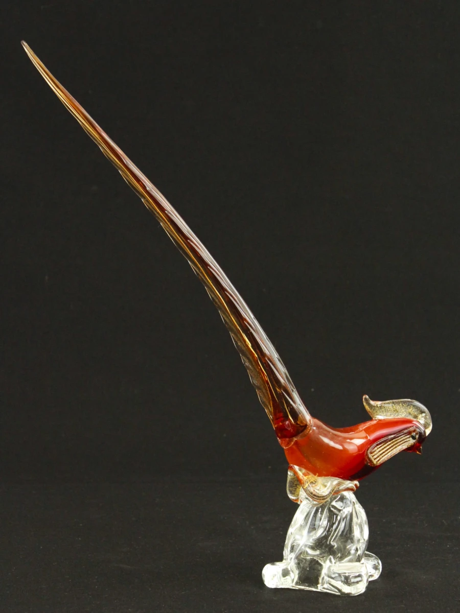 Vintage glazen Rooster/hanenfiguur in Muranostijl - foto 7