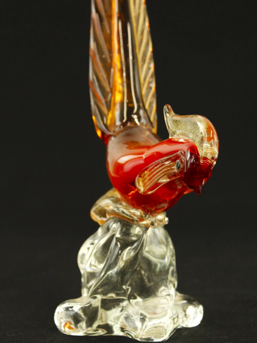 Vintage glazen Rooster/hanenfiguur in Muranostijl - foto 8