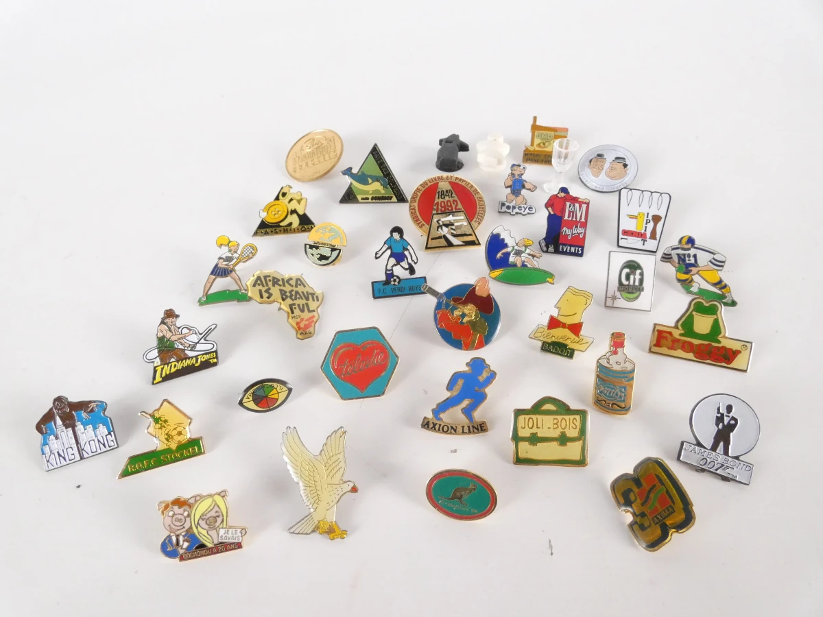 Verzameling diverse pinnen met etui(121 stuks)