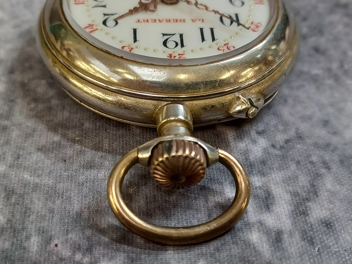 Antiek zakhorloge "La Bekaert Patent" met ketting - Een bijzonder uurwerk - foto 8