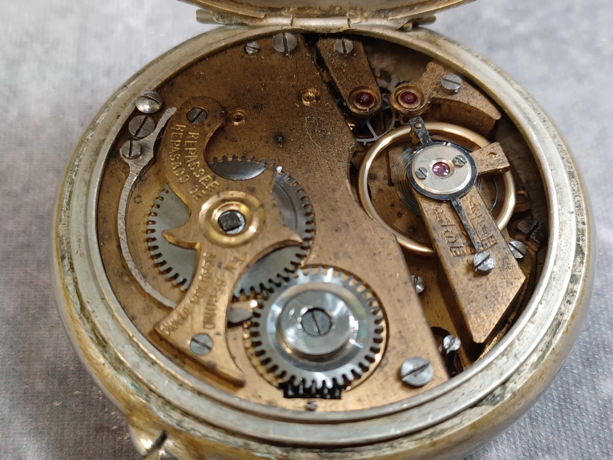 Antiek zakhorloge "La Bekaert Patent" met ketting - Een bijzonder uurwerk - foto 14