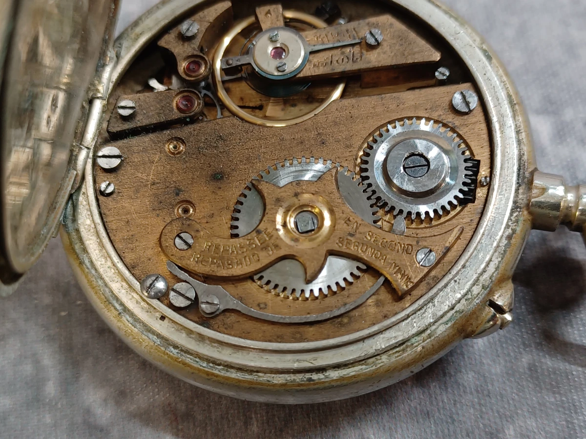 Antiek zakhorloge "La Bekaert Patent" met ketting - Een bijzonder uurwerk - foto 15
