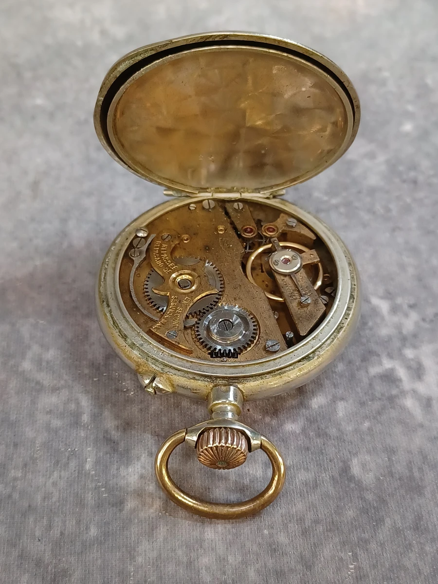 Antiek zakhorloge "La Bekaert Patent" met ketting - Een bijzonder uurwerk - foto 13