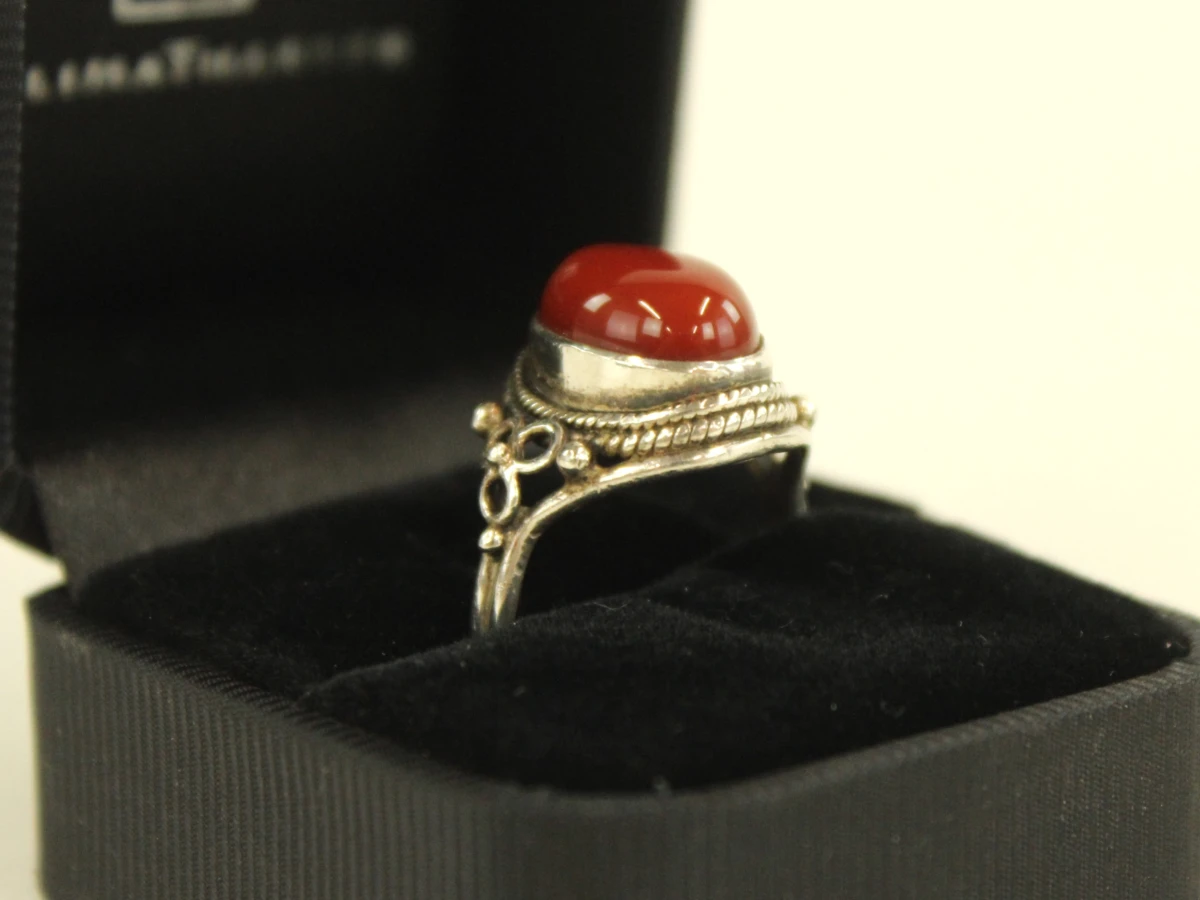 Sterling zilveren ring met carneool cabochon - foto 3