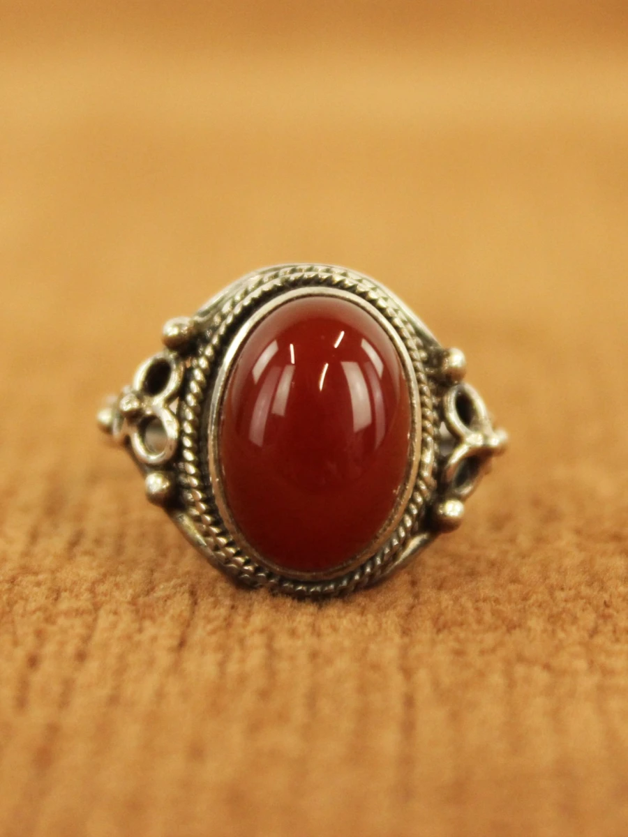 Sterling zilveren ring met carneool cabochon - foto 4