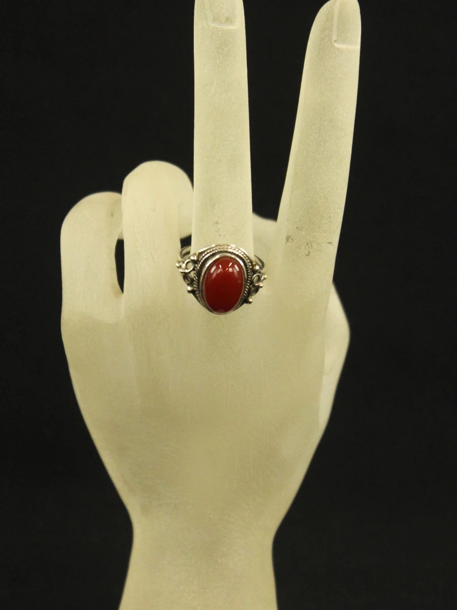 Sterling zilveren ring met carneool cabochon - foto 7