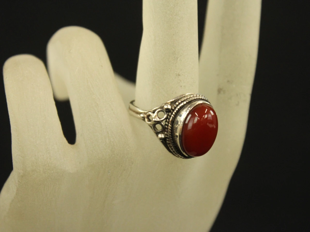 Sterling zilveren ring met carneool cabochon - foto 8