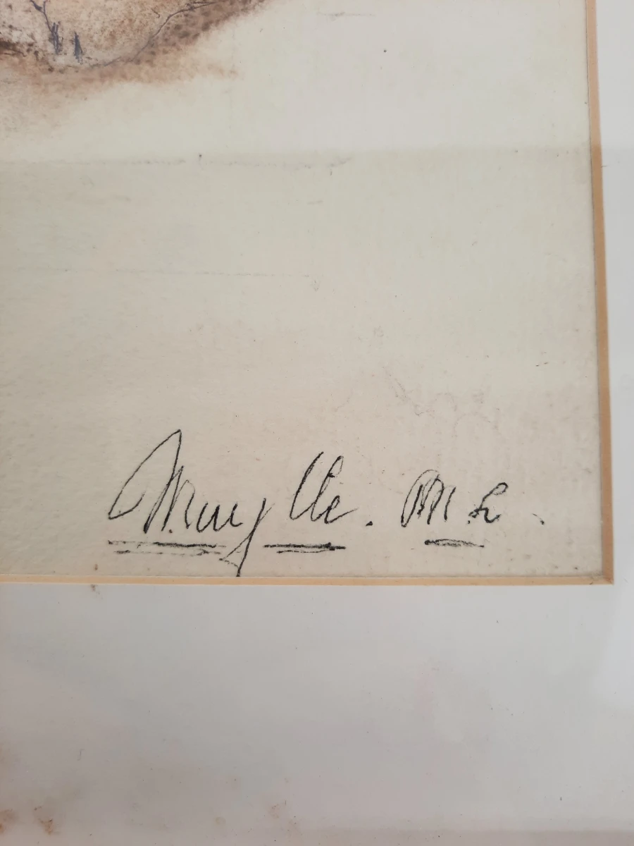 Originele Tekening 'Kersen in Muziekpapier' – Gesigneerd Muylle M.L.