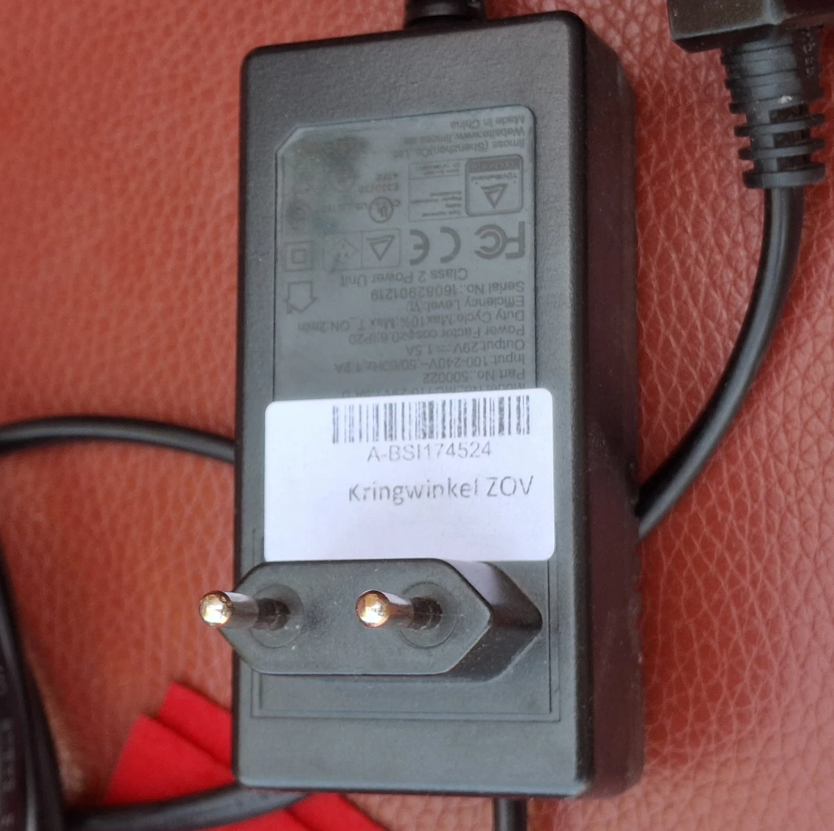 Rode leren relaxzetel met elektrische bediening
