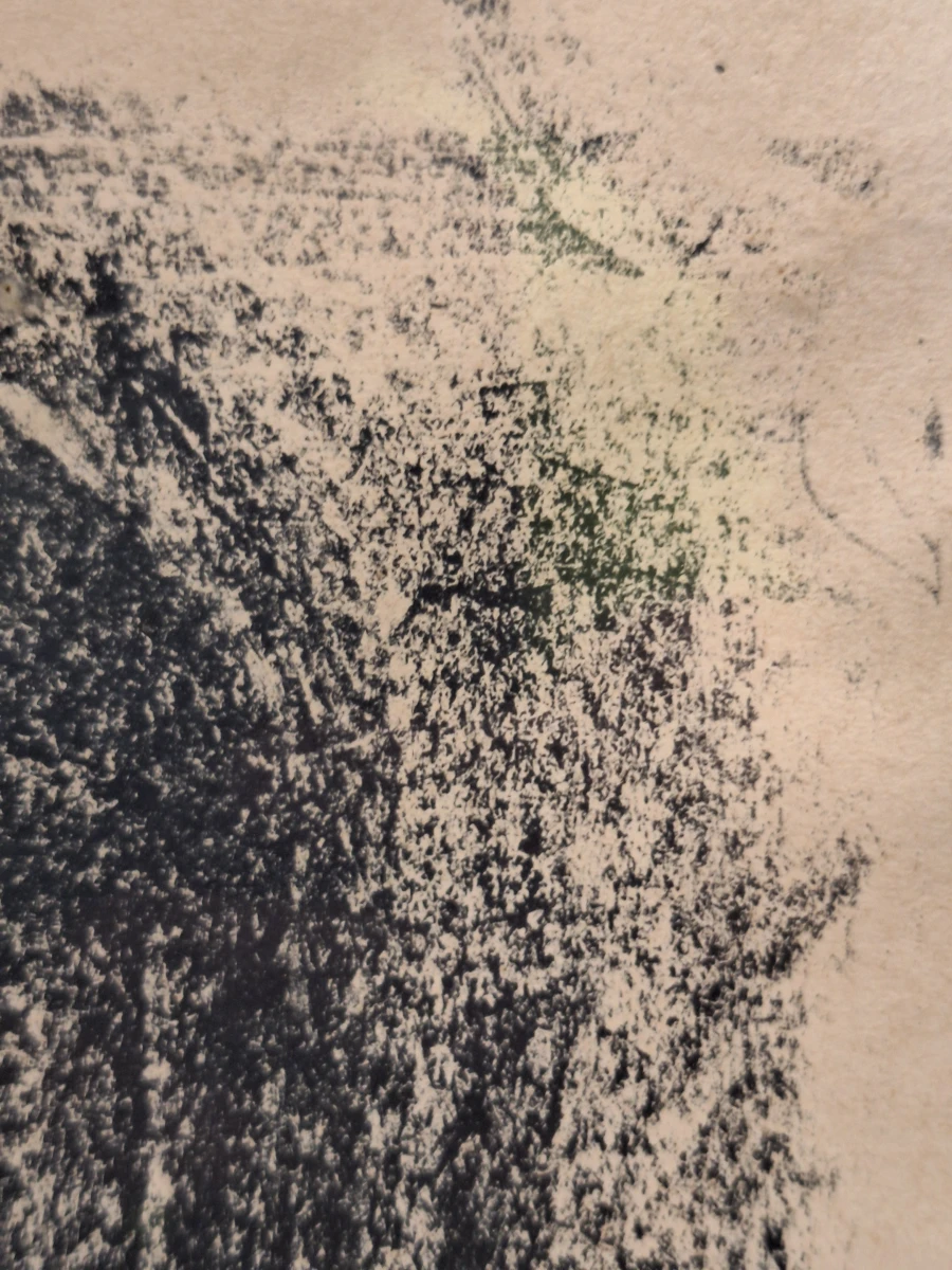 “Wachtende” - gesigneerde krijtlithografie uit 1942 - Francine Somers (1923–2022) - foto 4