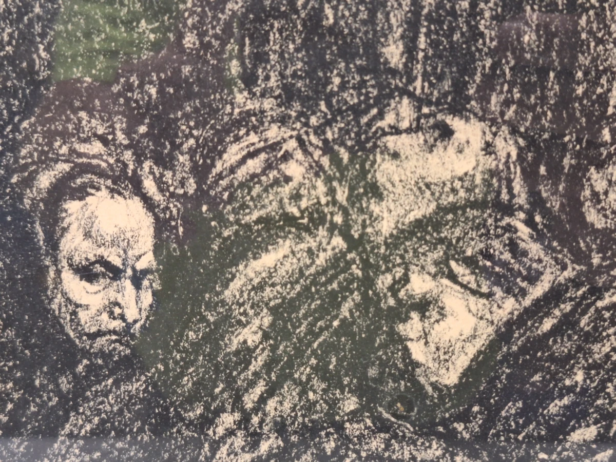 “Wachtende” - gesigneerde krijtlithografie uit 1942 - Francine Somers (1923–2022) - foto 9