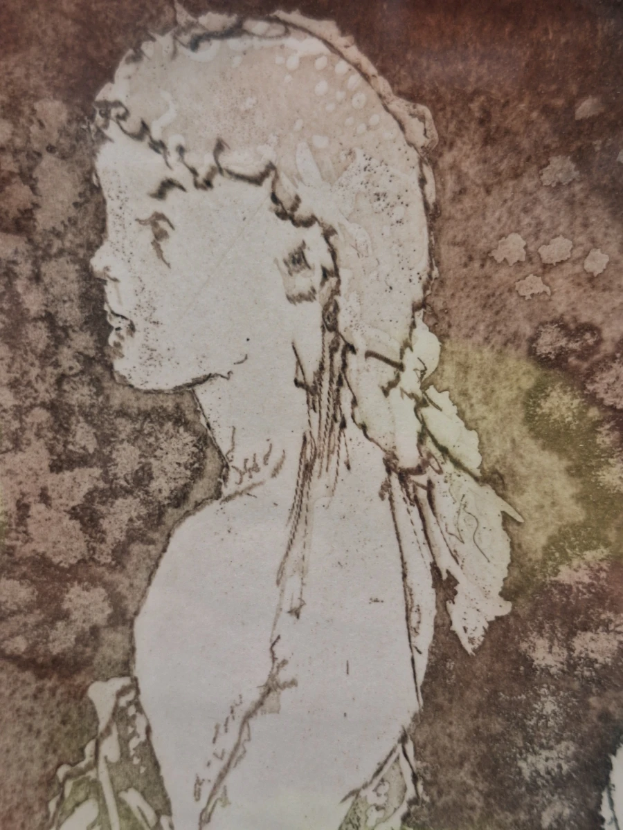 “La lampe” - gesigneerde kleurenets/aquatint - nr. 21/70 - Claude Micaud - foto 2