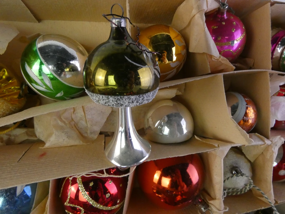 Set vintage kerstballen - foto 3