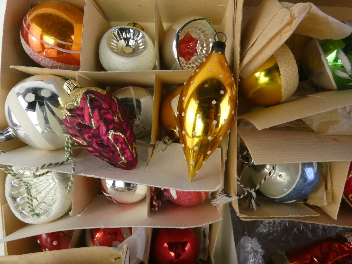 Set vintage kerstballen - foto 4