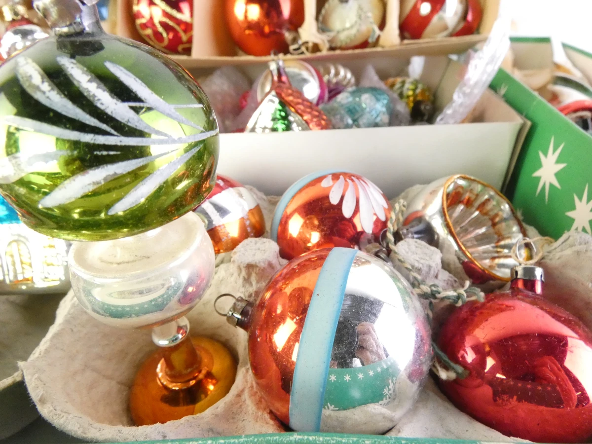 Set vintage kerstballen - foto 11