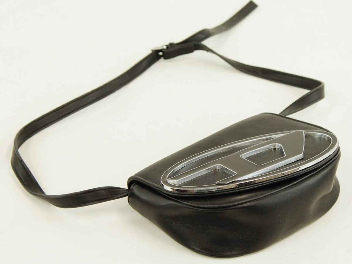Diesel archive/Y2K kleine zwarte crossbodytas met oversized Oval D - foto 4