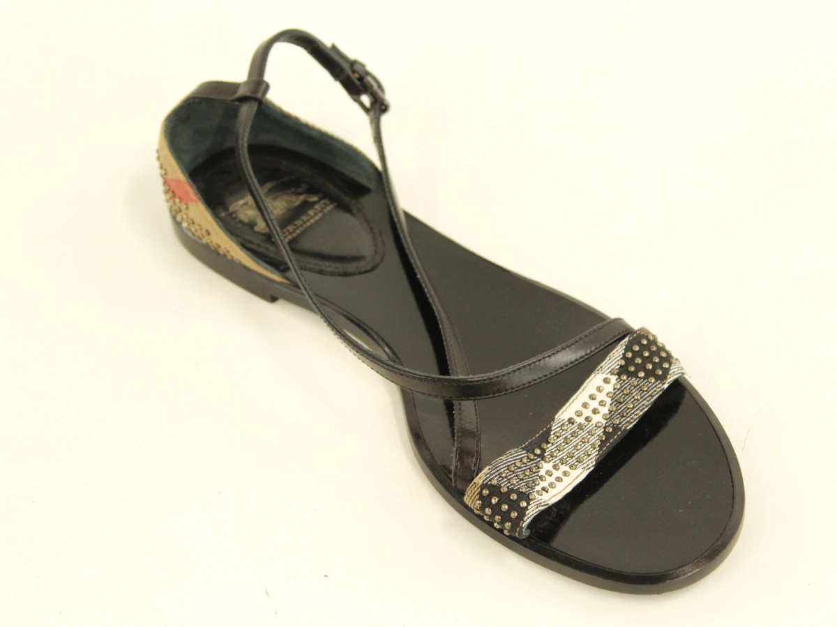 Burberry - platte sandalen met ruit-detail en studs - maat 39 - foto 8