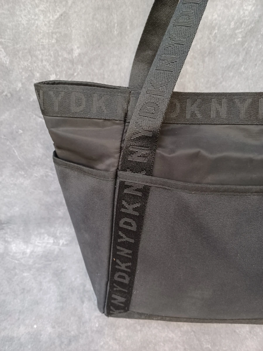 DKNY Zwarte Tote bag / schoudertas met logoband - foto 4