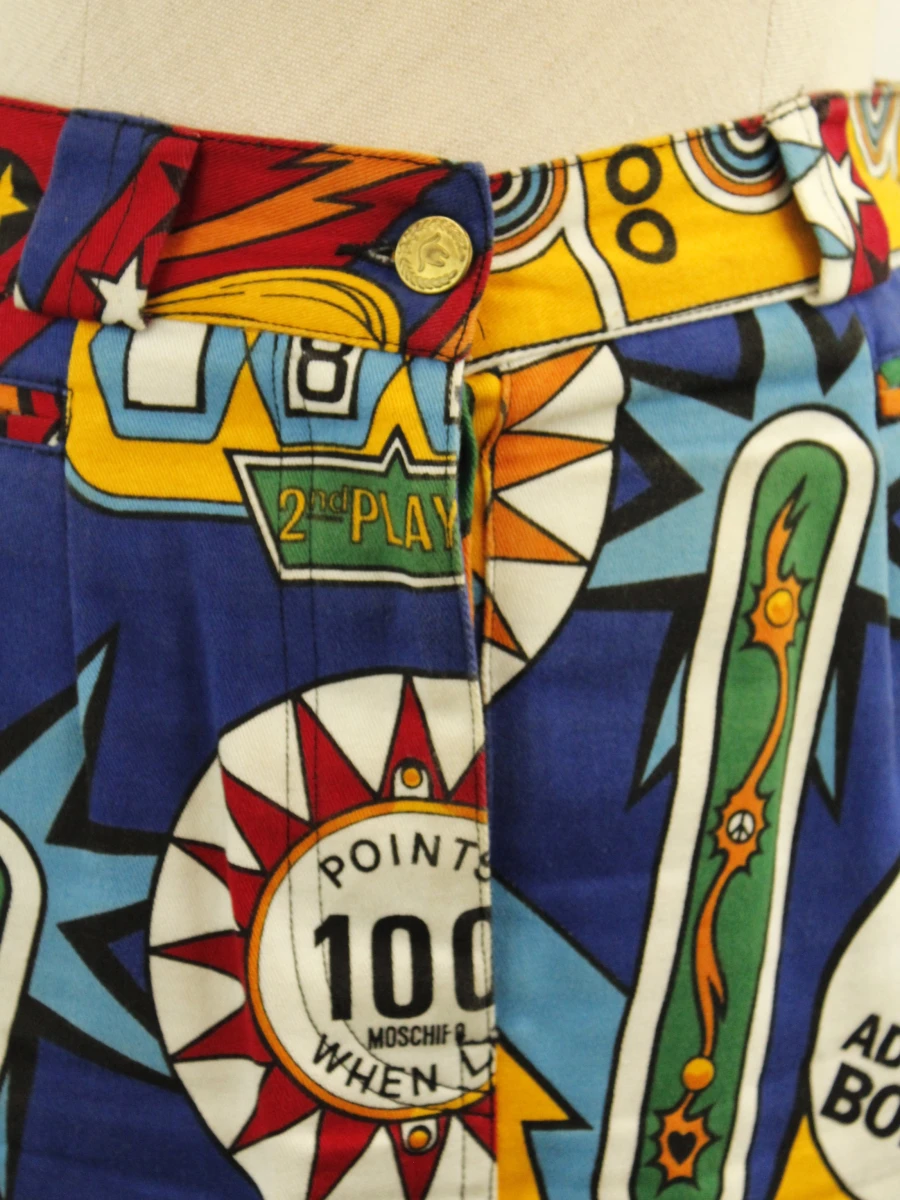 Moschino Jeans kleurrijk jeansrokje met cartoonachtige casinoprint - foto 3