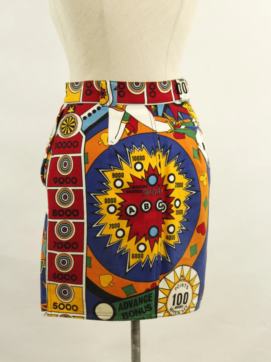 Moschino Jeans kleurrijk jeansrokje met cartoonachtige casinoprint - foto 5