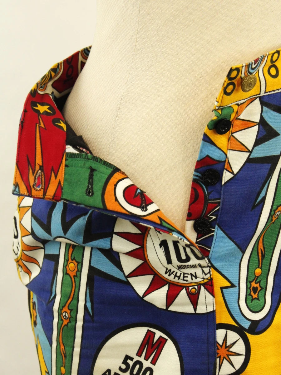 Moschino Jeans kleurrijk jeansrokje met cartoonachtige casinoprint - foto 9